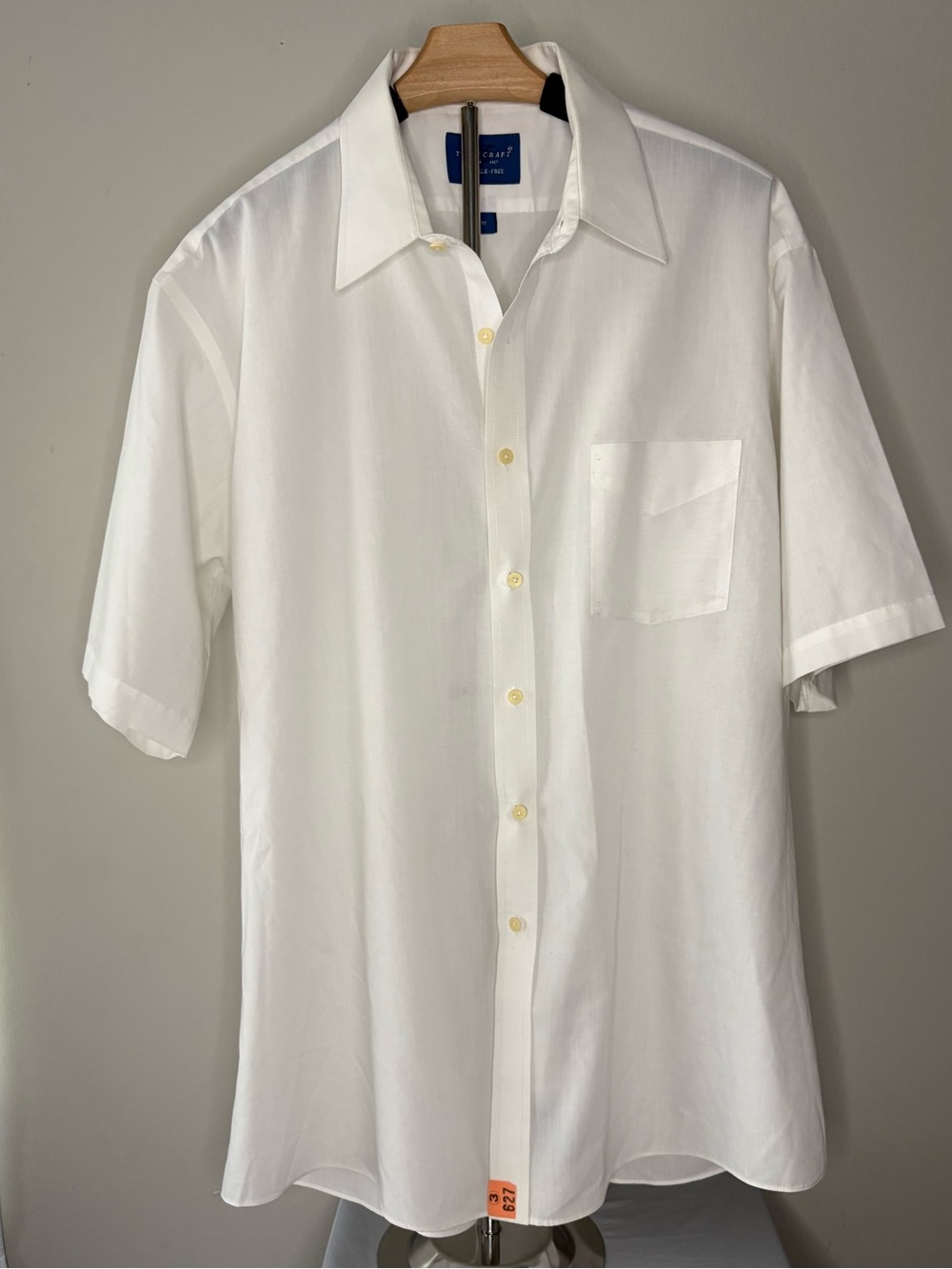 Towncraft White Short-Sleeve Button Down Shirt